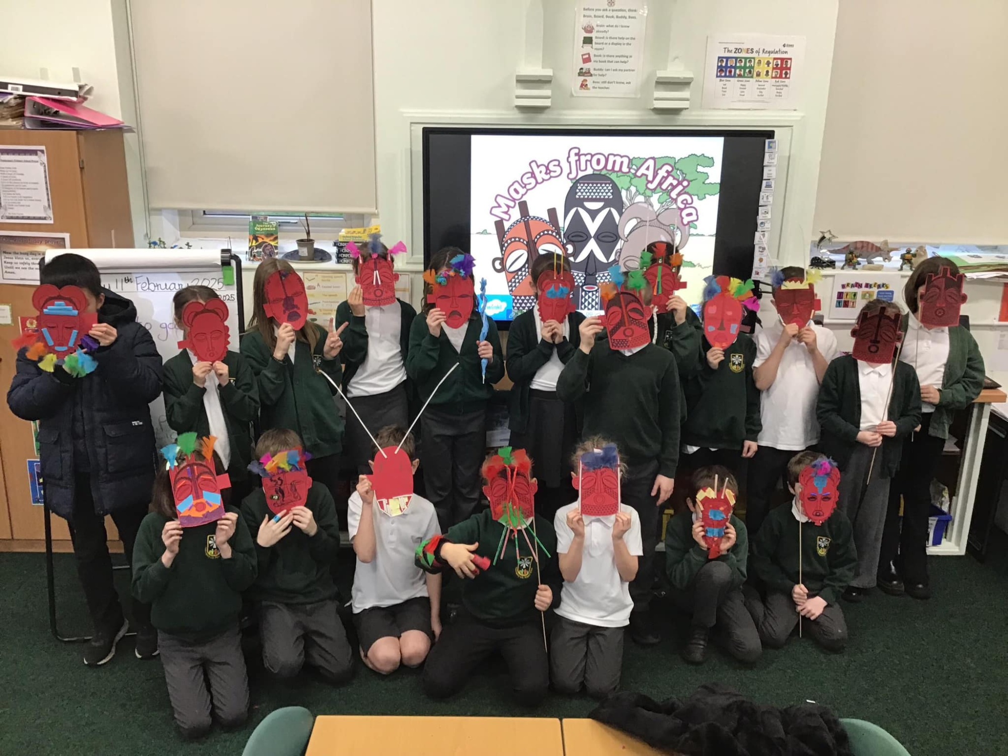 children in Nightingales learning about African masks