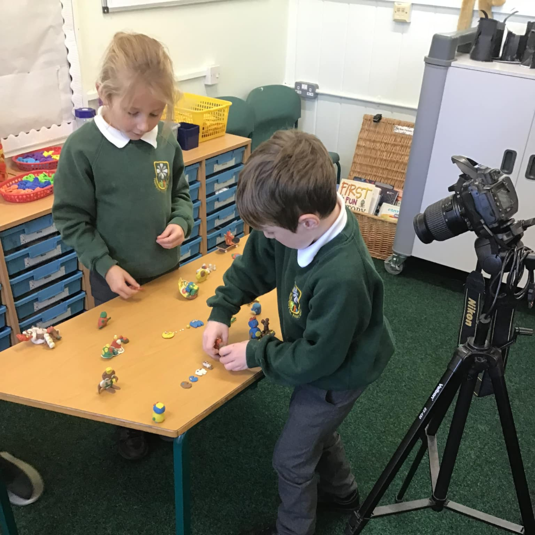 pupils making animated videos